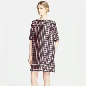 Marni Print Silk Shift Dress Black Pink White Size 4 l 40